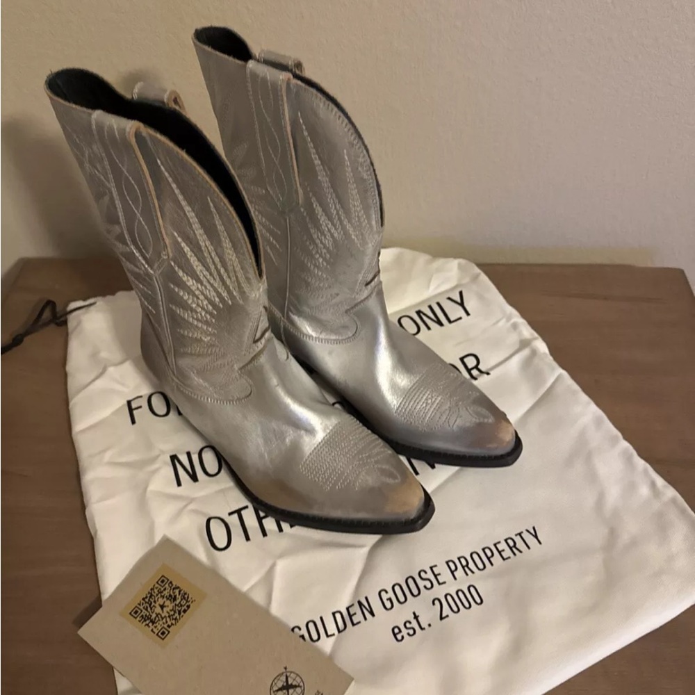 Golden Goose Silver Women's Cowboy Boots